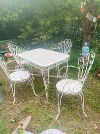 tavolo giardino in ferro con 4 sedie