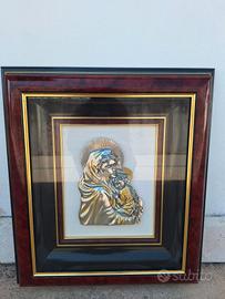 quadro Madonna con bambino in argento 925 cornice