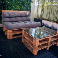Divano pallet + tavolino per terrazzo o giardino