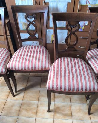 4 sedie in legno con imbottitura – stile classico