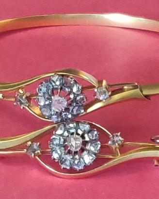 Parure in oro giallo con 48 rose di diamante