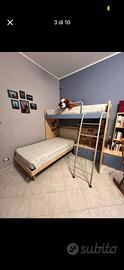 letto  a castello con sistema a ribalta