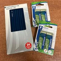 24 matite HB + 4 gomme ecologiche