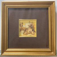 Quadro con cornice su foglia oro zecchino