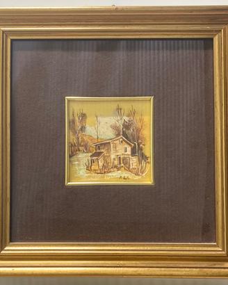 Quadro con cornice su foglia oro zecchino