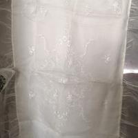 lenzuolo culla seta e organza ricamato a mano  