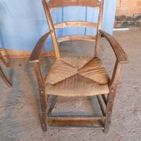 Antica Grande Sedia Capotavola-fatta a mano-