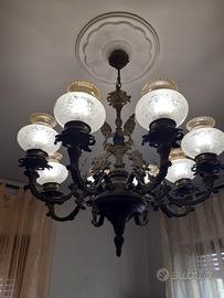 lampadario bronzo antico