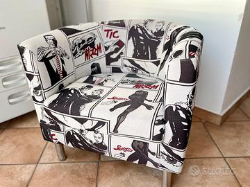 Poltrona d’autore stile Diabolik – Tessuto noir an