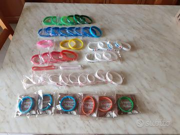 46 Braccialetti di gomma colori e sponsor vari