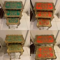 4 SET TAVOLINI SALOTTO PVC ANNI 70 STILE BAROCCO