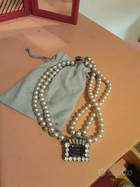 Collana vintage perle finte