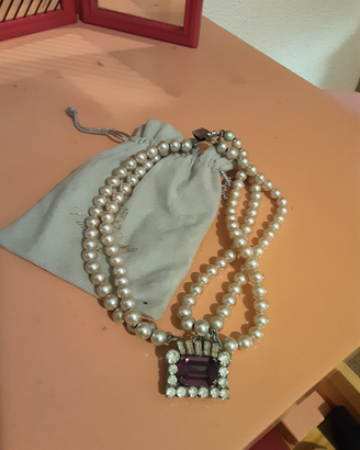 Collana vintage perle finte