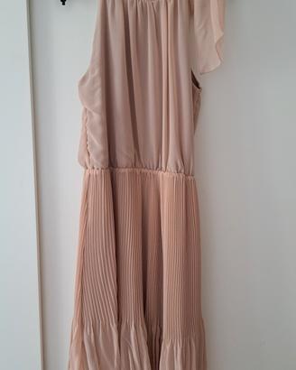 vestito con scollo americana rosa