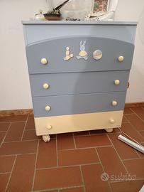 Fasciatoio e lettino con sponde in coordinato