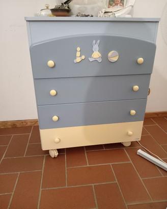 Fasciatoio e lettino con sponde in coordinato