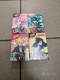 Mc Donald's carte da Uno x anime lotto 4 pacchi
