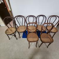 Lotto 7 Sedie Vintage da Impagliare