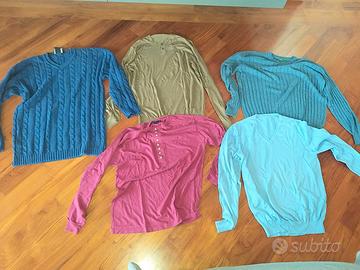 Lotto 5 magliette manica lunga uomo XL