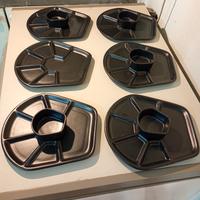 Set 6 piatti Fonduta e Raclette in ceramica smalta