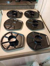 Set 6 piatti Fonduta e Raclette in ceramica smalta