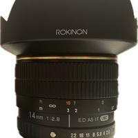 Rokinon (Samyang) 14mm f2.8 attacco Pentax