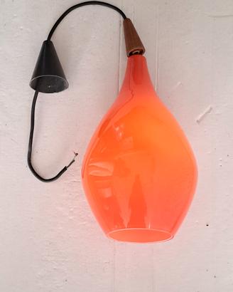 Lampada a sospensione in vetro anni 60