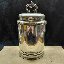 scatola contenitore metallo argentato vintage 