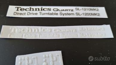 Scritta technics SL1-200 SL1210 MK2 nero  o bianco
