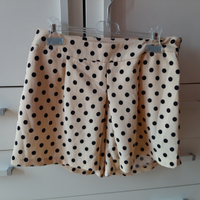 Gonna pantalone panna a pois taglia L