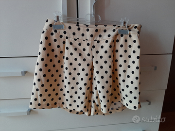 Gonna pantalone panna a pois taglia L