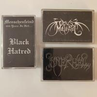 Set di 3 demo su cassetta black metal anni 90