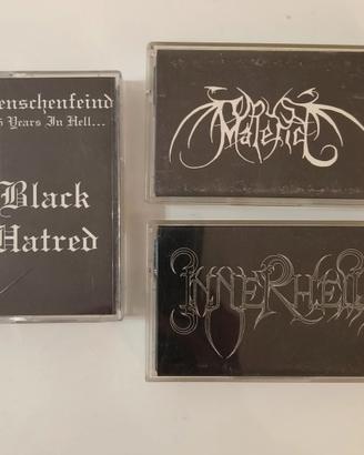 Set di 3 demo su cassetta black metal anni 90