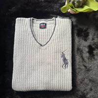 Pullover Polo Ralph Lauren Grey and Black Y2K