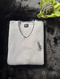 Pullover Polo Ralph Lauren Grey and Black Y2K