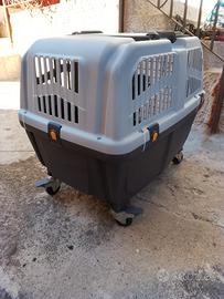 trasportino con ruote per cani di taglia media.