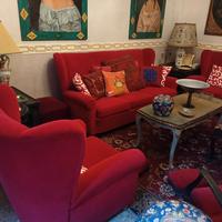 divano due poltrone in velluto