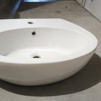 Lavabo sospeso monoforo 60x48 cm in ceramica bianc