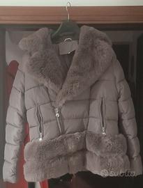 Giacca imbottita colore malva con inserti