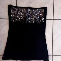 Top a fascia con strass