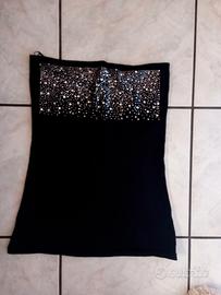 Top a fascia con strass