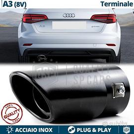 TERMINALE di Scarico OVALE per AUDI A3 8V NERO