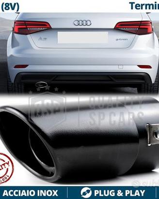 TERMINALE di Scarico OVALE per AUDI A3 8V NERO