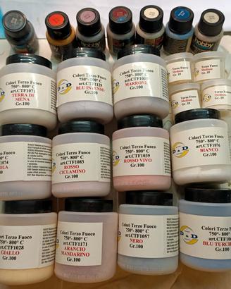 colori terzo fuoco per ceramica