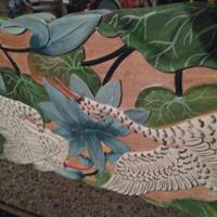 Specchio con cornice Teak decorata