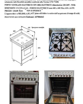 Cucina a gas con forno elettrico "La Germania"