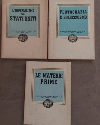 Tre quaderni di divulgazi LE MATERIE PRIME 1942...