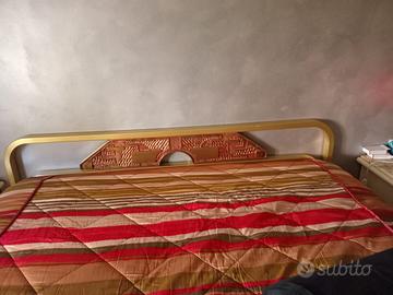 Letto matrimoniale ottone + comodini marmo o legno