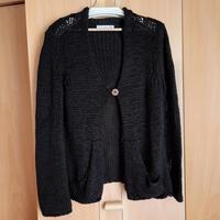 CARDIGAN CON CAPPUCCIO IN COTONE COLORE NERO