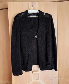 CARDIGAN CON CAPPUCCIO IN COTONE COLORE NERO